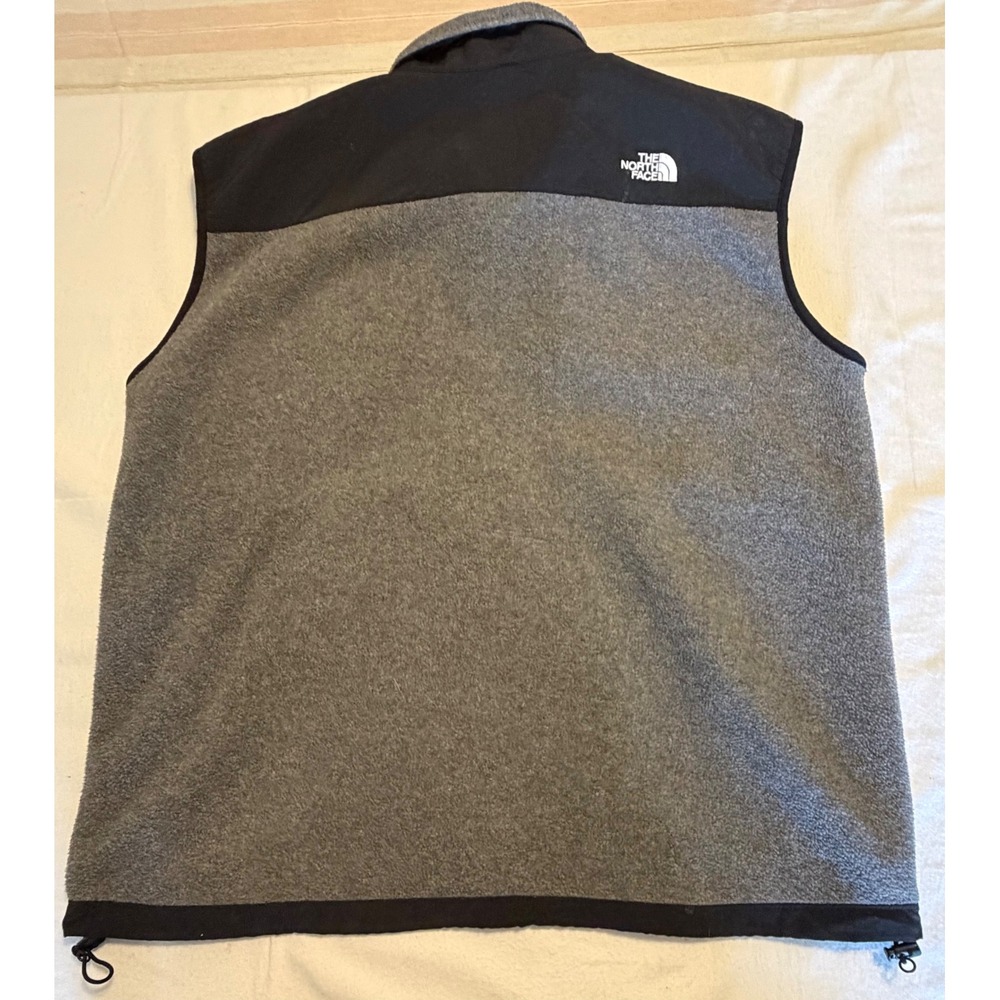 The North Face Denali Fleece Vest Mens XXL Grey Black Full Zip vest - Picture 2 of 5